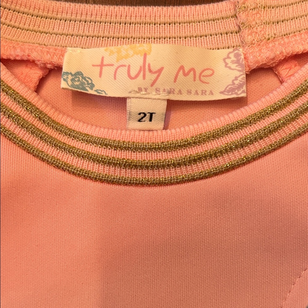 Truly Me Pink and Blue Sweatshirt with Gold Accents - Picture 2 of 4